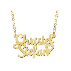 Names4ever Christel-Stefan Stijl Gouden Naamketting