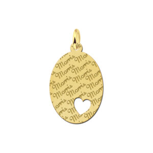 Gouden naamplaatje met herhaaldelijk je naam large - Names4ever