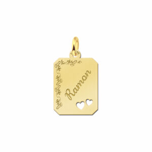 Gouden naamplaatje voor aan je ketting - Names4ever