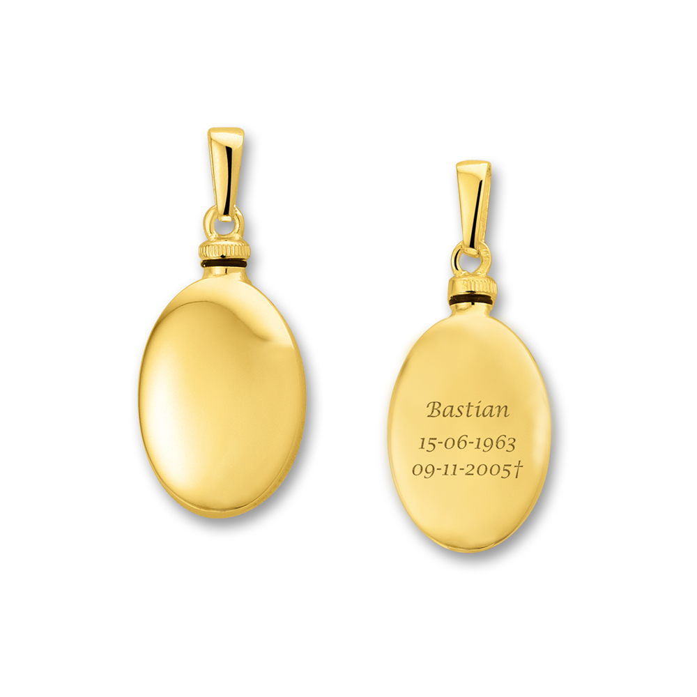 Gouden Ovaalvormige Ashanger met Tekst - Names4ever