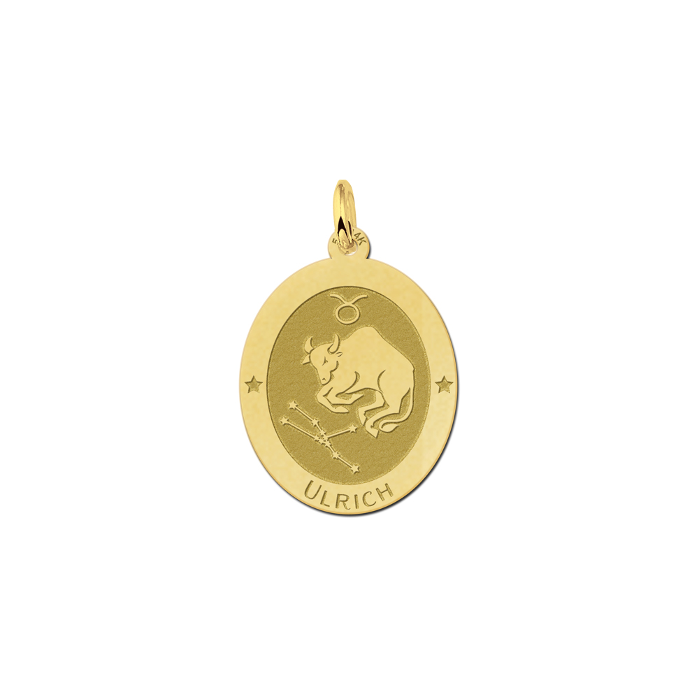 Ovale Stier Sterrenbeeld Hanger van Goud – Names4ever
