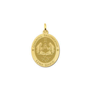 Ovale Tweelingen Sterrenbeeld Hanger van Goud – Names4ever