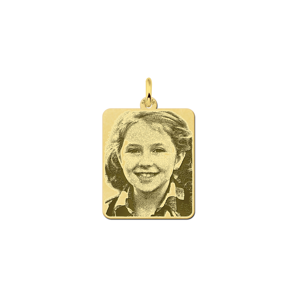 Kleine Rechthoekige Fotogravure Hanger van Names4ever van Goud