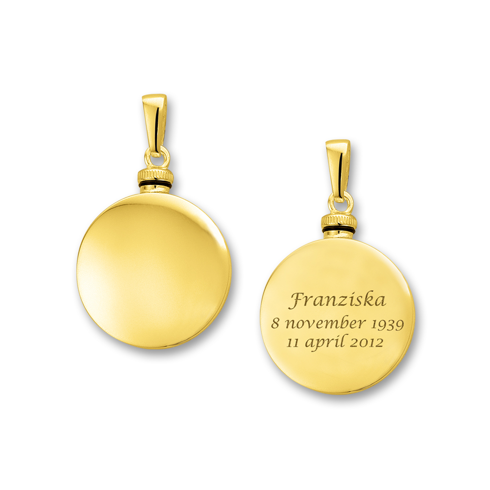 Gouden Ronde Ashanger met Tekst - Names4ever