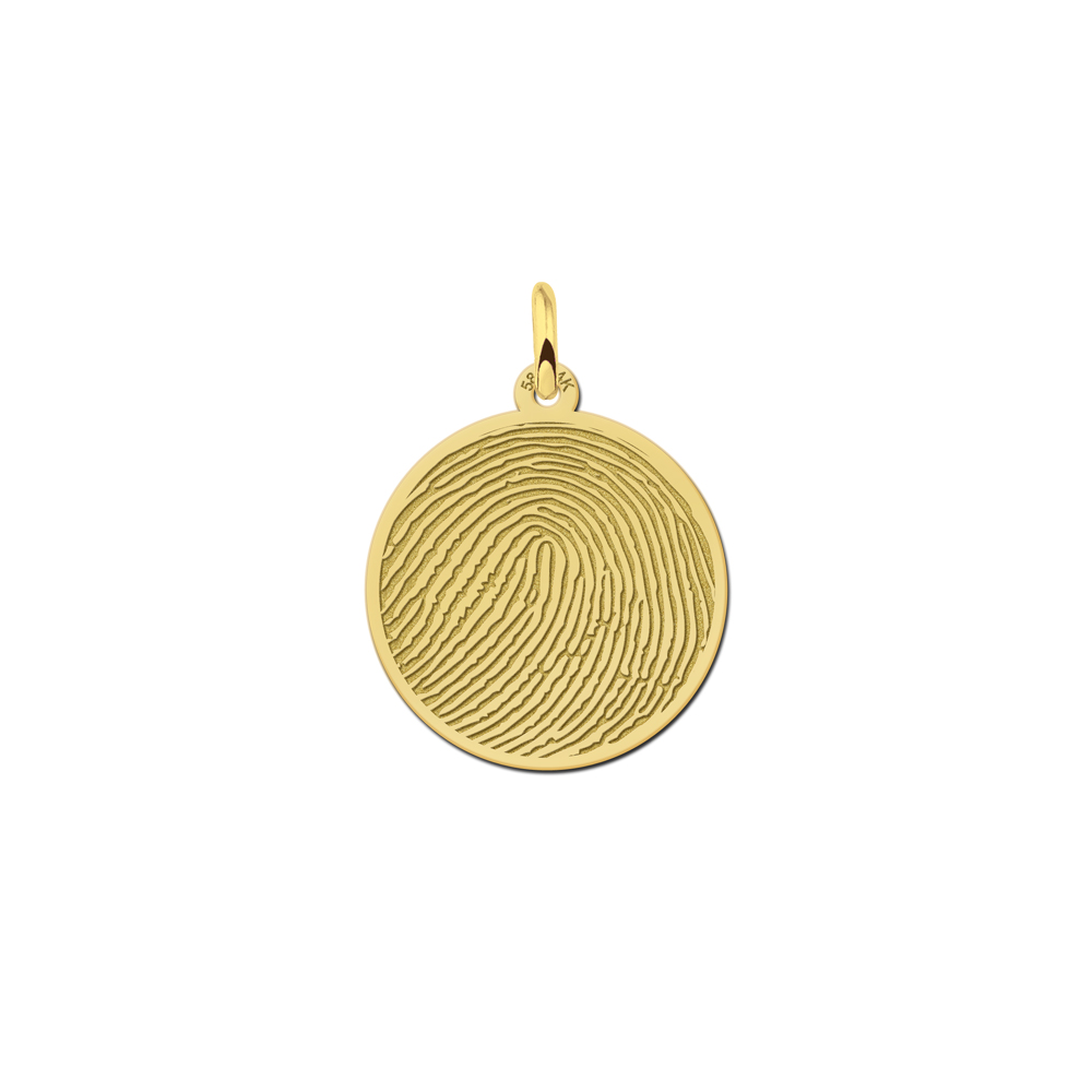 Names4ever Ronde Hanger met Vingerafdruk van Goud