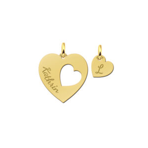 Gouden vriendschapsketting hart hangers - Names4ever