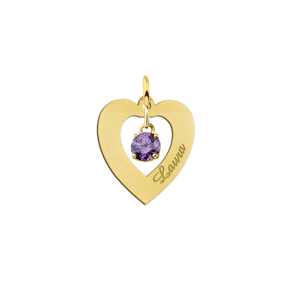 Names4ever Gouden Harthanger + Zirkonia GNH08-B