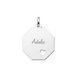 Graveerplaat met je naam gegraveerd en een hart - Names4ever