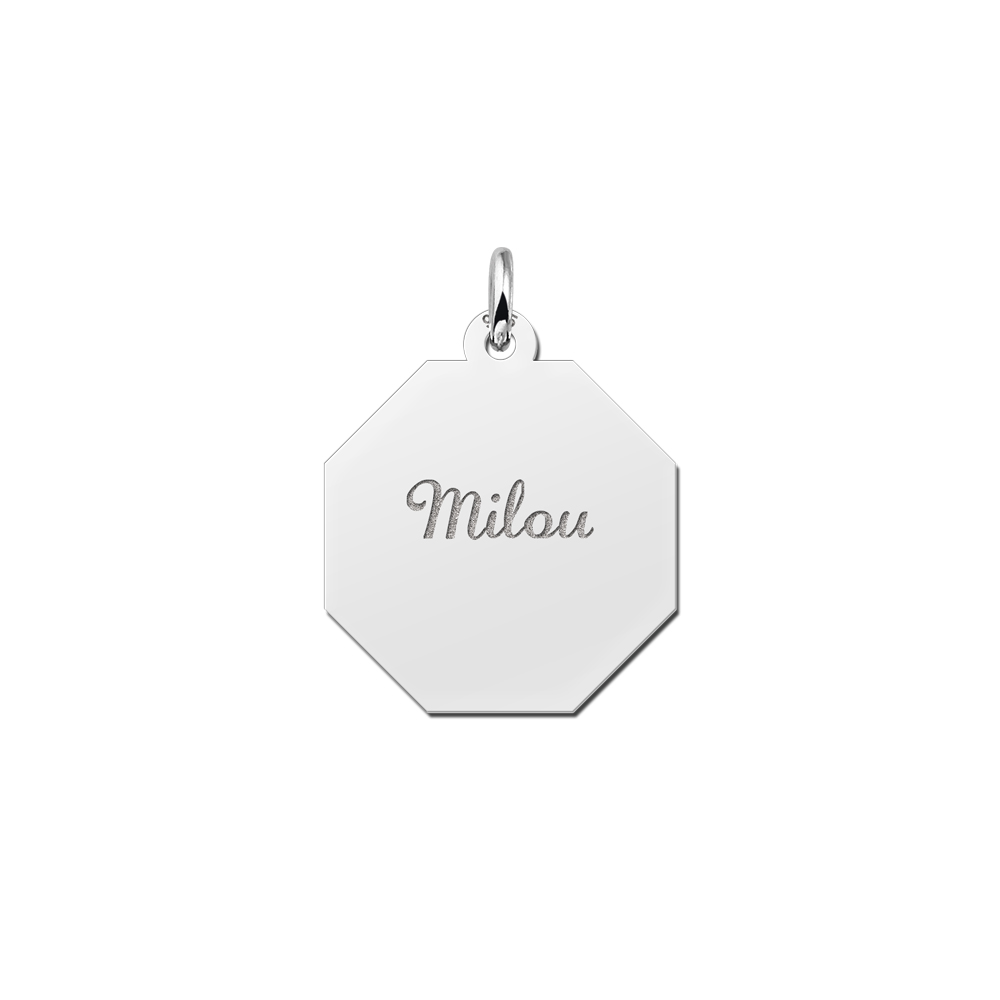 Graveerplaat van zilver met je naam - Names4ever