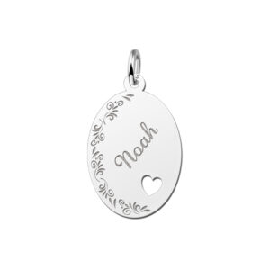 Hanger met bloemetjes om je naam in te graveren. - Names4ever