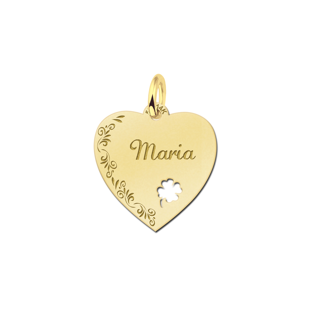 Hart sieraden met bloemrand - Names4ever