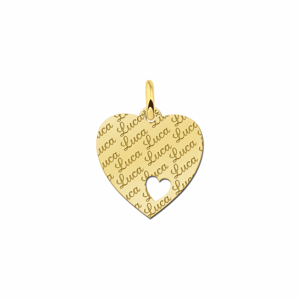 Hartje goud met naamgravure - Names4ever
