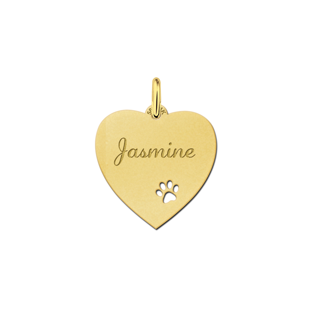 Hartje goud met pootje - Names4ever