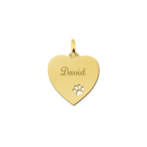 Hartje goud met pootje - Names4ever