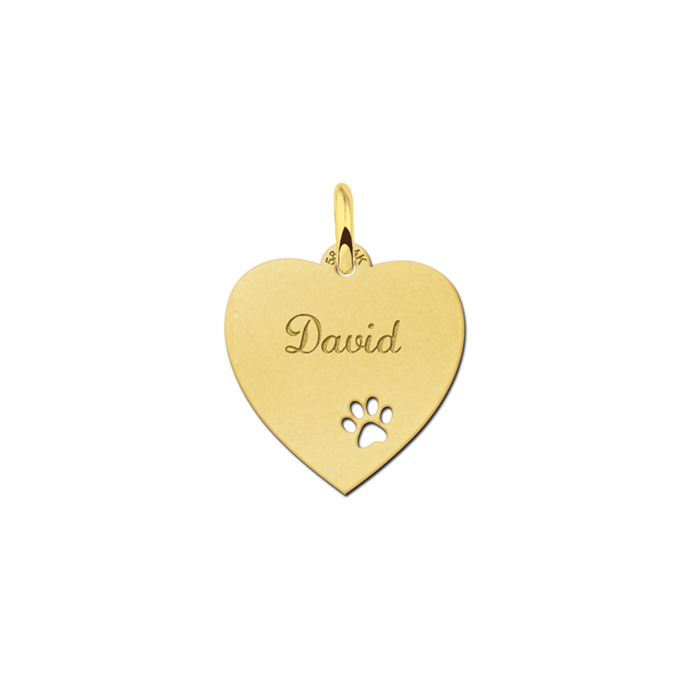 Hartje goud met pootje - Names4ever