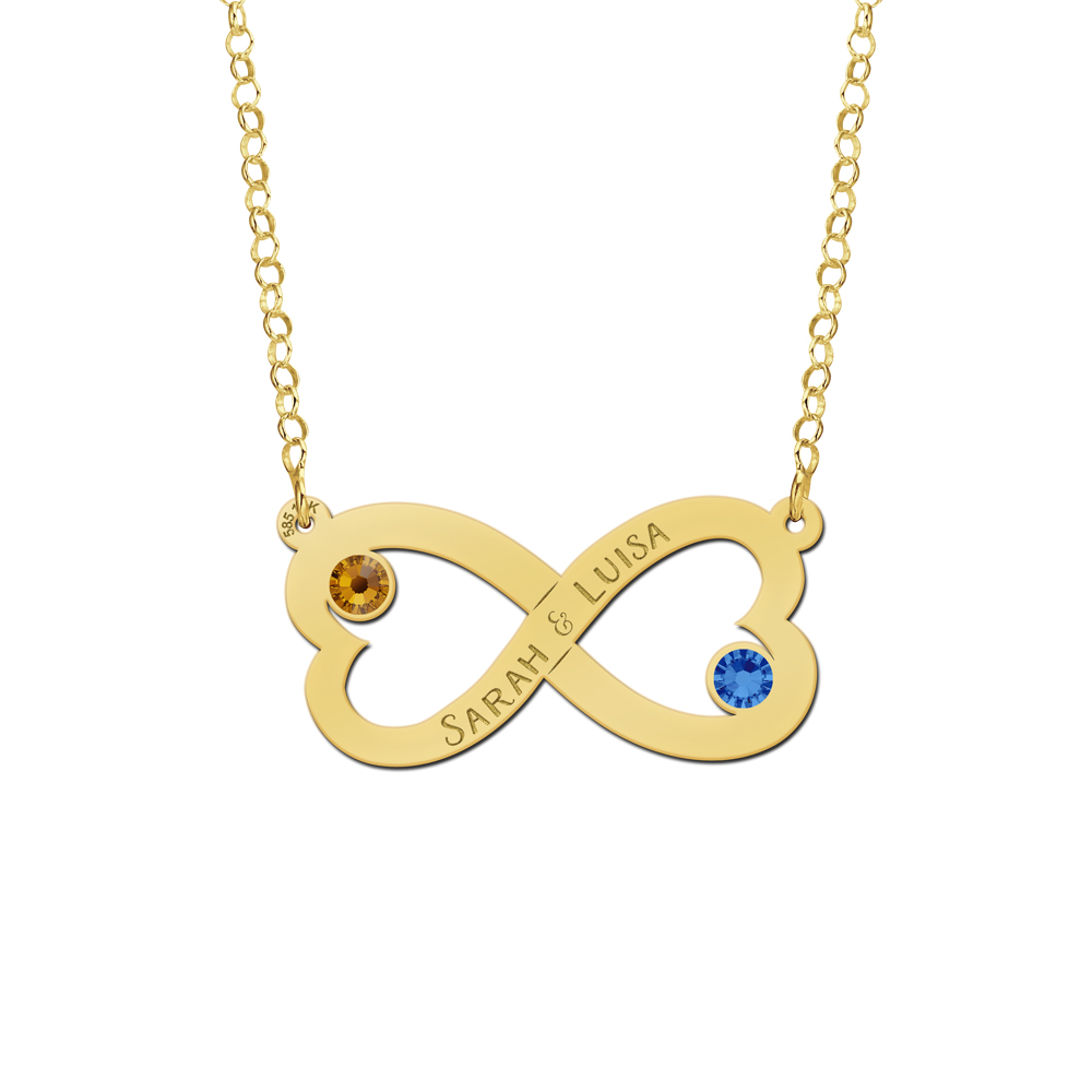 Infinity ketting met geboortesteen van goud - Names4ever