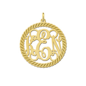 Names4ever Monogram met Initiaal Hanger van Goud GMH010