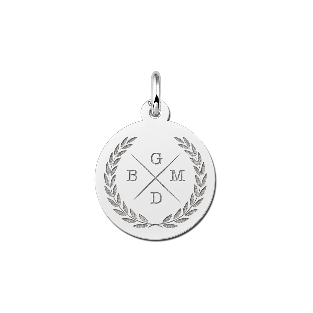 Moederdag Sieraad | Zilveren Initialen Hanger met Krans | Names4ever