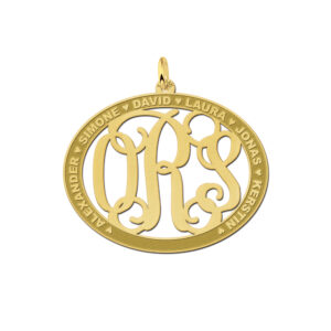 Names4ever Ovale Hanger Monogram met Namen GMH019