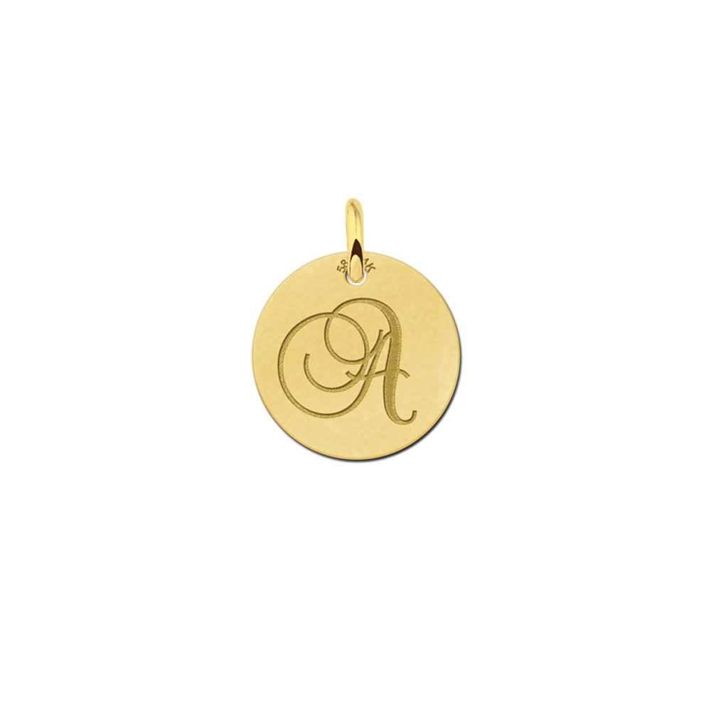 Names4ever Ronde Sierletter Hanger van Goud