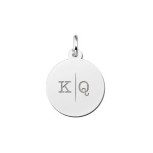 Ronde Hanger van Zilver voor Twee Letters  | Names4ever