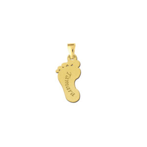 Hartvormige Moeder en Kind Hanger van Goud + Charm- oogje