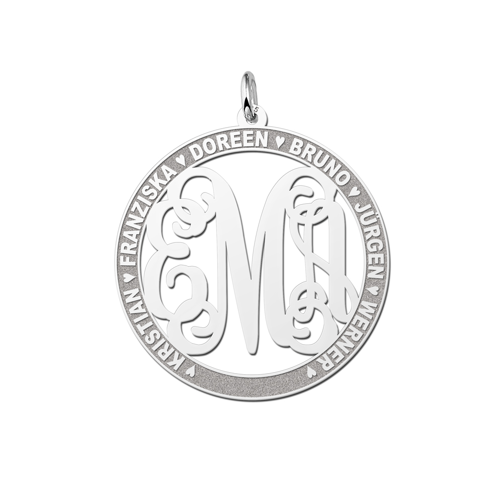 Names4ever Monogram Hanger met Namen van Zilver ZMH017