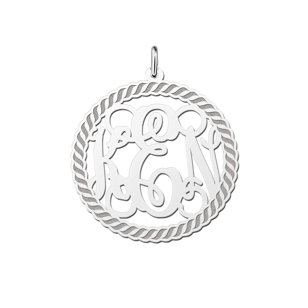 Names4ever Monogram met Initiaal Hanger van Zilver ZMH010