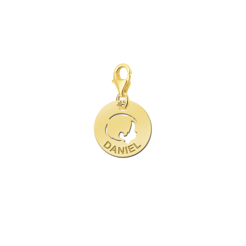 Names4ever Ronde Charm-Naambedel Hoofd Baby Jongen GNB12