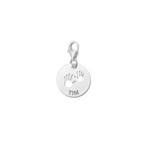 Names4ever Ronde Charm-Naambedel Baby Handjes ZNB09