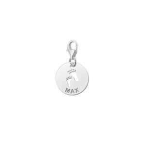 Names4ever Ronde Charm-Naambedel Baby Voetjes met Naam
