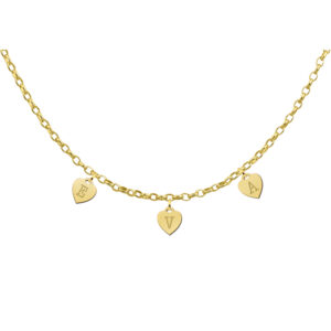 Naamketting met Hartjes Letters van Goud | Names4ever