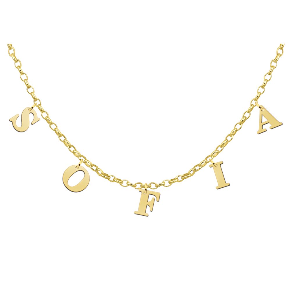 Naamketting met Losse Letters van Goud | Names4ever