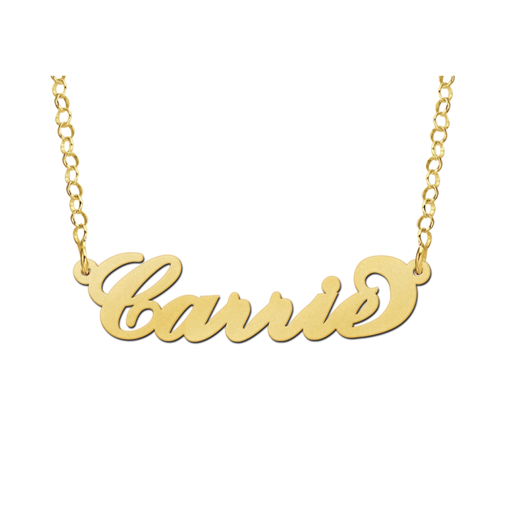 Names4ever Vergulde Carrie Naamketting