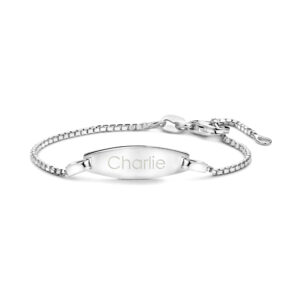 Ovaal Baby armband van zilver - Names4ever