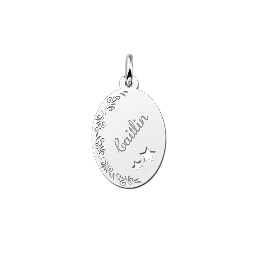 Ovale hanger met naam graveren - Names4ever