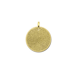 Ronde gouden hanger met vingerafdruk - Names4ever