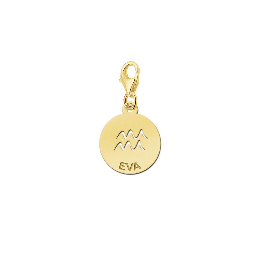 Names4ever Zodiac-Bedel Waterman in massief goud GBS011