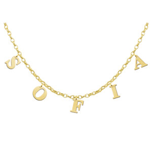 Moederdag | Goudkleurige Naamketting met Losse Letters van Zilver | Names4ever