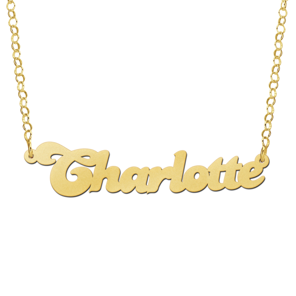 Names4ever Vergulde Charlotte Naamketting