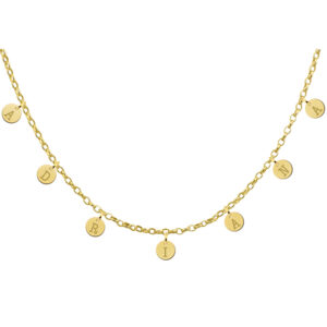 Goudkleurige Naamketting met Meerdere Rondjes/Letters van Zilver | Names4ever