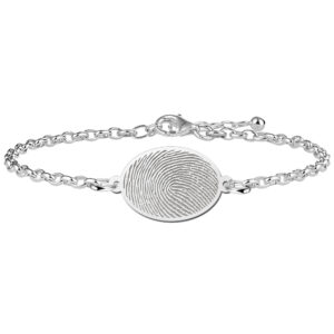 Zilveren Armband met Ovaal Plaatje voor een Pootafdruk