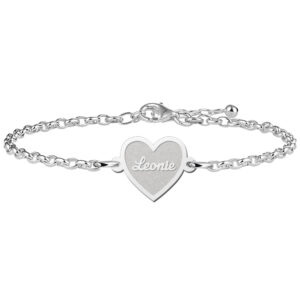 Armband Met Naamhartje | Names4ever | 17 + 3 cm | 925 Sterling Zilver