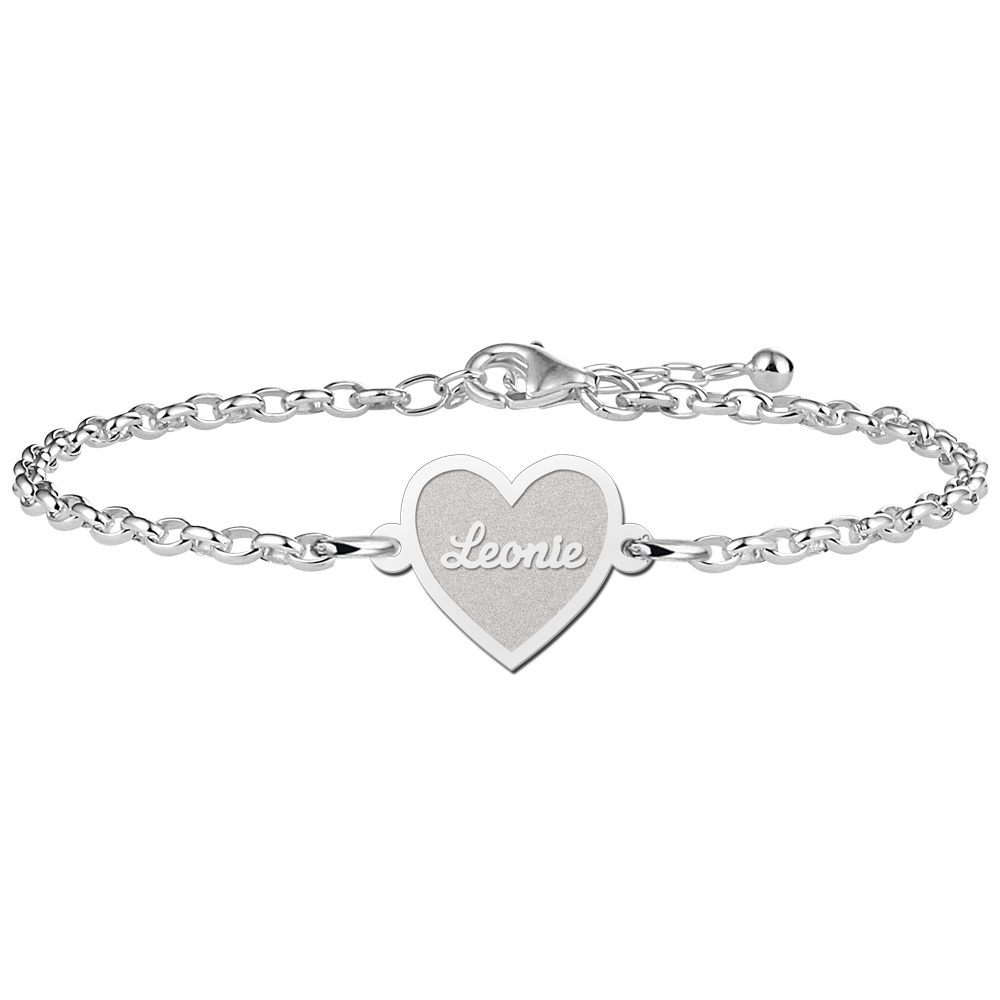 Armband Met Naamhartje | Names4ever | 17 + 3 cm | 925 Sterling Zilver