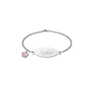 Names4ever Zilveren Baby Armbandje met Naamplaatje