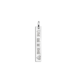 Verticale Bar Ketting Hanger met Gravure en Hart > Names4ever