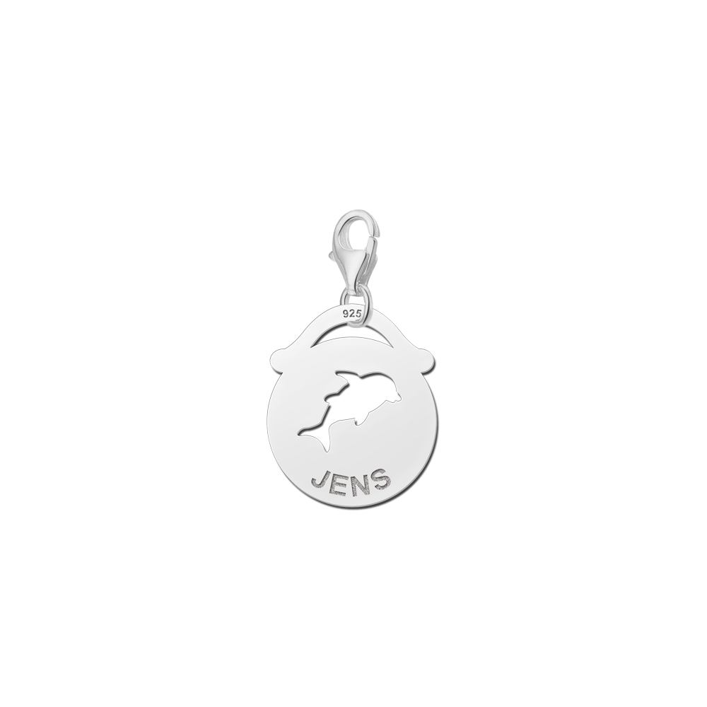 Names4ever Ronde Charm-Naambedel met Dolfijn ZNDB018