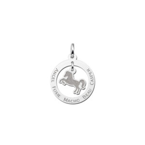 Zilveren dieren sieraad met een paard - Names4ever