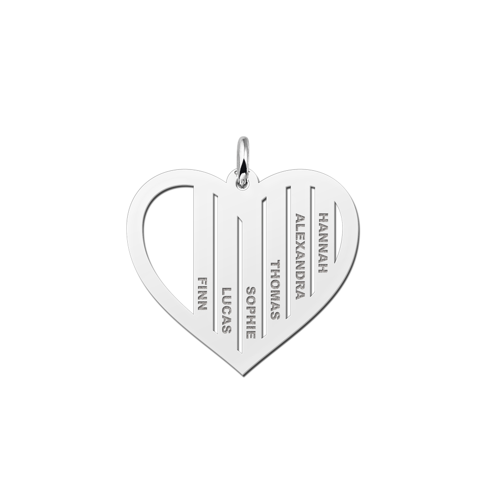 Moederdag Sieraden | Hartvormige Familiehanger met Namen | Names4ever