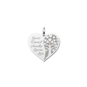 Kerst Sieraden | Hartvormige Familiehanger met Levensboom